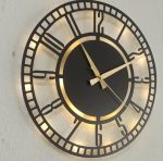 Kare Desenli Rakamlı Işıklı Duvar Saati 50x50 cm - Görsel 3