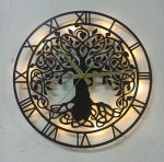 Hayat Ağacı Tasarımlı Işıklı Duvar Saati 50x50 cm - Görsel 6