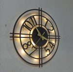 Modern Tasarımlı Işıklı Şık Duvar Saati 50x50 cm - Görsel 3