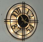 Modern Tasarımlı Işıklı Şık Duvar Saati 50x50 cm - Görsel 5