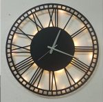 Modern Roma Rakamlı Şık Işıklı Duvar Saati - Görsel 2