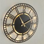 Kare Desenli Rakamlı Işıklı Duvar Saati 50x50 cm - Görsel 7