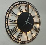 Modern Roma Rakamlı Şık Işıklı Duvar Saati - Görsel 3