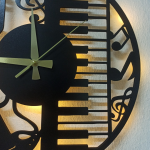 Müzik Temalı Işıklı Duvar Saati - Görsel 4