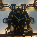 Motosiklet Tasarımlı Kişiye Özel İsim Işıklı Duvar Saati 50 cm - Görsel 4