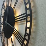 Modern Roma Rakamlı Şık Işıklı Duvar Saati - Görsel 7