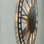 Modern Roma Rakamlı Şık Işıklı Duvar Saati - Görsel 5