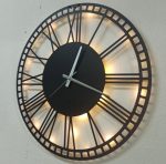 Modern Roma Rakamlı Şık Işıklı Duvar Saati - Görsel 4