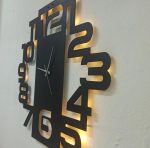 Büyük Rakamlı Modern Işıklı Duvar Saati - Görsel 3