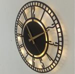 Kare Desenli Rakamlı Işıklı Duvar Saati 50x50 cm - Görsel 4