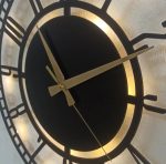 Kare Desenli Rakamlı Işıklı Duvar Saati 50x50 cm - Görsel 6