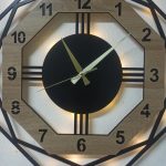 Sekizgen Sonoma Renkli Işıklı Duvar Saati - Black Dekor 50x50 cm - Görsel 6