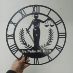 Avukatlara Özel İsimli ve Işıklı Duvar Saati - Görsel 5