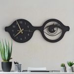 Optikçilere Özel Gözlük Tasarımlı Duvar Saati 50x50 cm