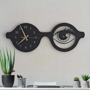 Optikçilere Özel Gözlük Tasarımlı Duvar Saati