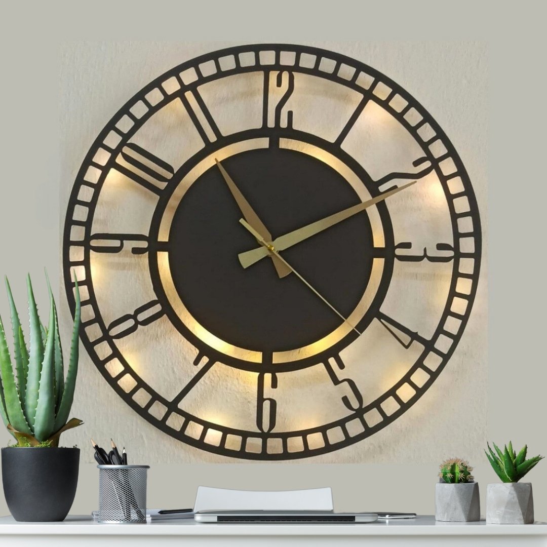 adsiz-tasarim-2024-12-08t165508-371 Kare Desenli Rakamlı Işıklı Duvar Saati 50x50 cm - Görsel 1