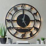 Veteriner Hekimlerine Özel Işıklı Duvar Saati 50x50 cm