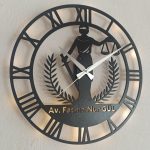 Avukatlara Özel İsimli ve Işıklı Duvar Saati - Görsel 7