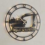 İnşaat ve Hafriyat Temalı Işıklı Duvar Saati - Görsel 4