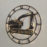 İnşaat ve Hafriyat Temalı Işıklı Duvar Saati - Görsel 3