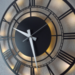 Işıklı Roma Rakamlı Duvar Saati - Modern Dekoratif Saat 50x50 cm - Görsel 4