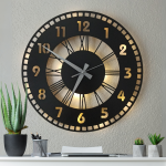 Modern Roma ve Sayısal Duvar Saati - Dekoratif Duvar Saati