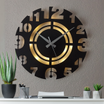 Modern Kesimli Işıklı Duvar Saati - Dekoratif LED Saat 40x40 cm