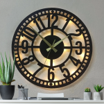 LED Işıklı Dekoratif Duvar Saati - Modern ve Şık Tasarım 50x50 cm