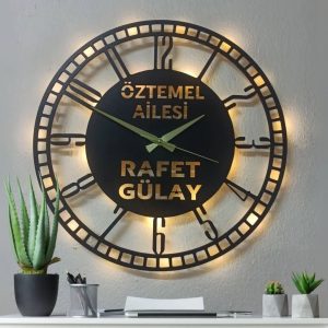 Kişiselleştirilmiş Aydınlatmalı Duvar Saati