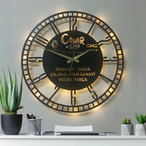 Kişiye Özel Otomotiv Servis Işıklı Duvar Saati – Şık Tasarım