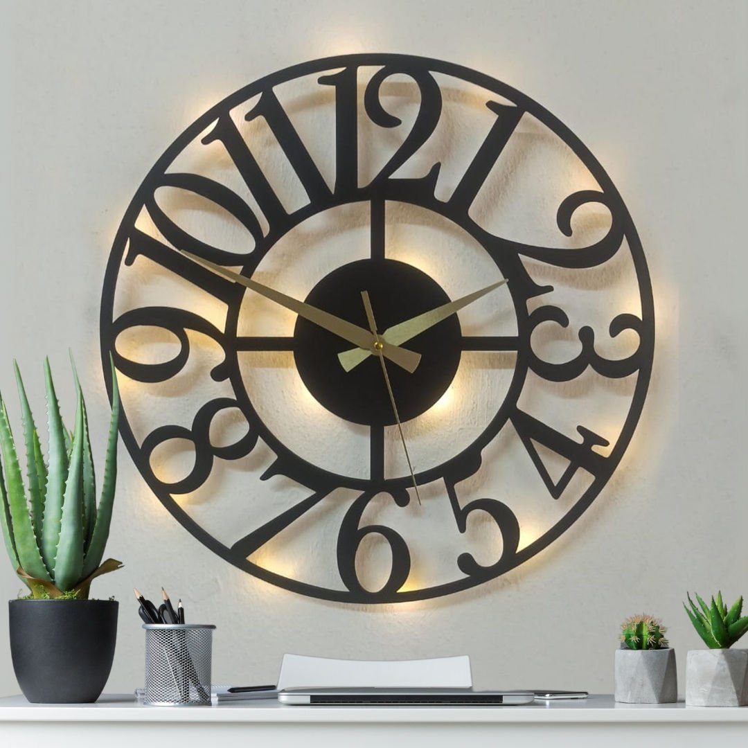 adsiz-tasarim-2025-05-05t214647-442 Klasik LED Işıklı Duvar Saati - Dekoratif ve Şık Tasarım - Görsel 1