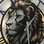 Aslan Tasarımlı Işıklı Duvar Saati - Şık ve Dekoratif Saat 50x50 cm - Görsel 5