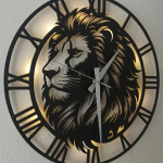 Aslan Tasarımlı Işıklı Duvar Saati - Şık ve Dekoratif Saat 50x50 cm - Görsel 3