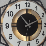 Beyaz Renkli Işıklı Duvar Saati - Geometrik Modern Saat - Görsel 4