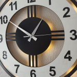 Modern Beyaz ve Siyah Işıklı Modern Duvar Saati - Görsel 4