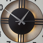 Modern Beyaz ve Siyah Işıklı Modern Duvar Saati - Görsel 5