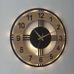 Modern Sonoma Işıklı Dekoratif Duvar Saati 50x50 cm - Görsel 2