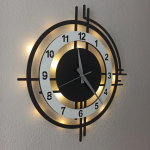 Beyaz Renkli Işıklı Çember Duvar Saati - Modern Şık Tasarım - Görsel 2