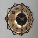 Sonoma Renkli Işıklı Duvar Saati - Geometrik Modern Saat 50x50 cm - Görsel 4