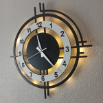 Beyaz Renkli Işıklı Çember Duvar Saati - Modern Şık Tasarım - Görsel 3