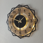 Sonoma Renkli Işıklı Duvar Saati - Geometrik Modern Saat 50x50 cm - Görsel 3