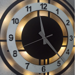 Beyaz Renkli Işıklı Çember Duvar Saati - Modern Şık Tasarım - Görsel 4