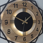 Sonoma Renkli Işıklı Duvar Saati - Geometrik Modern Saat 50x50 cm - Görsel 5