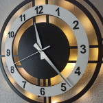 Beyaz Renkli Işıklı Çember Duvar Saati - Modern Şık Tasarım - Görsel 5