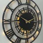 Pusula Tasarımlı Işıklı Duvar Saati - Dekoratif Saat - Görsel 2