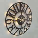 Klasik LED Işıklı Duvar Saati - Dekoratif ve Şık Tasarım - Görsel 4