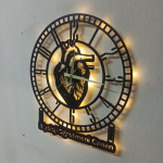 Biyoloji Öğretmeni İçin Kişiye Özel Kalp Tasarım Saat 50x50 cm - Görsel 2