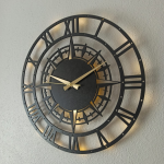 Pusula Tasarımlı Işıklı Duvar Saati - Dekoratif Saat - Görsel 3