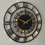 Pusula Tasarımlı Işıklı Duvar Saati - Dekoratif Saat - Görsel 5