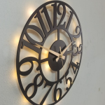 Klasik LED Işıklı Duvar Saati - Dekoratif ve Şık Tasarım - Görsel 5